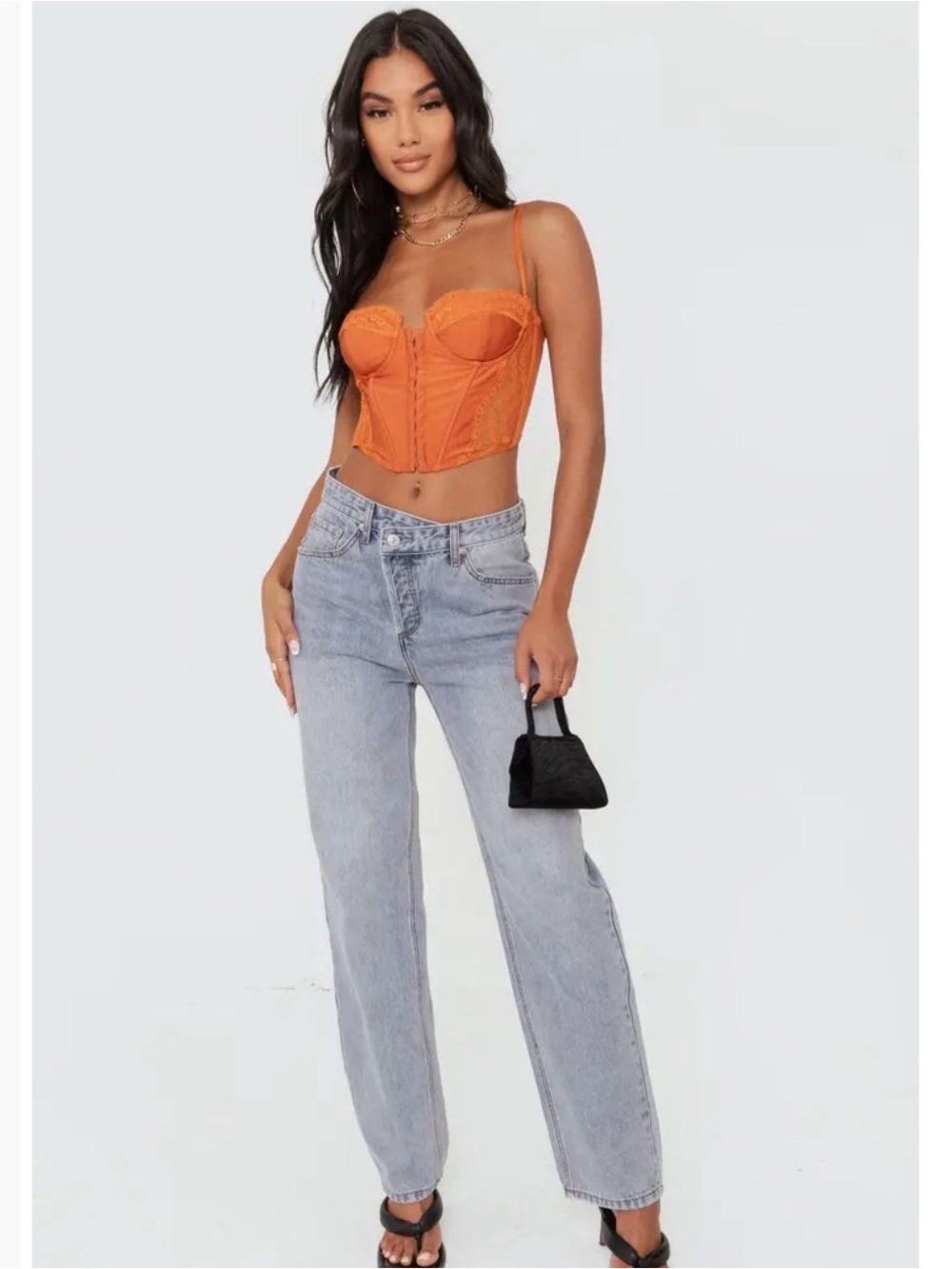 Edikted Light Wash Blue Boyfriend Jeans